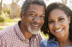 portrait of dad and daughter smiling