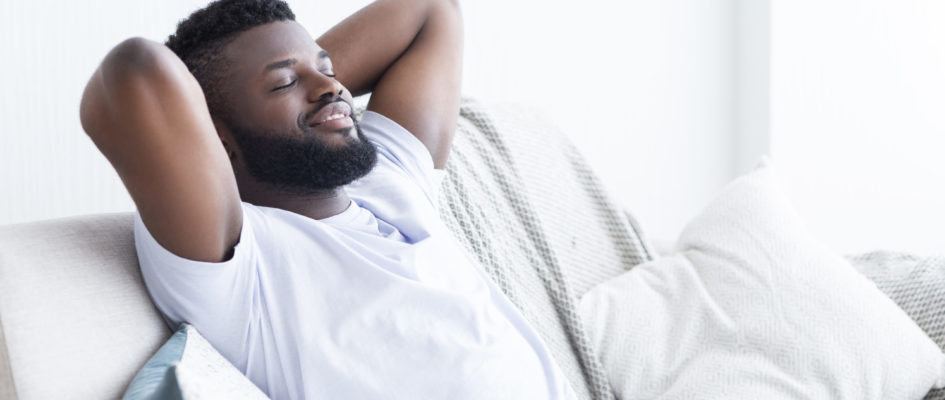 Relaxed african american man